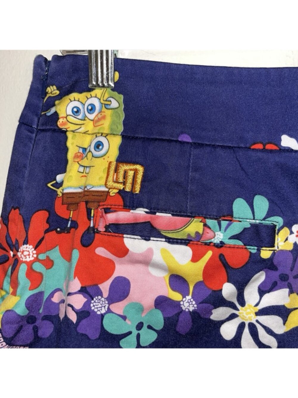 Loudmouth Ladies Golf SpongeBob SquarePants and Patrick Floral Skort Navy Size 8 - Picture 5 of 12